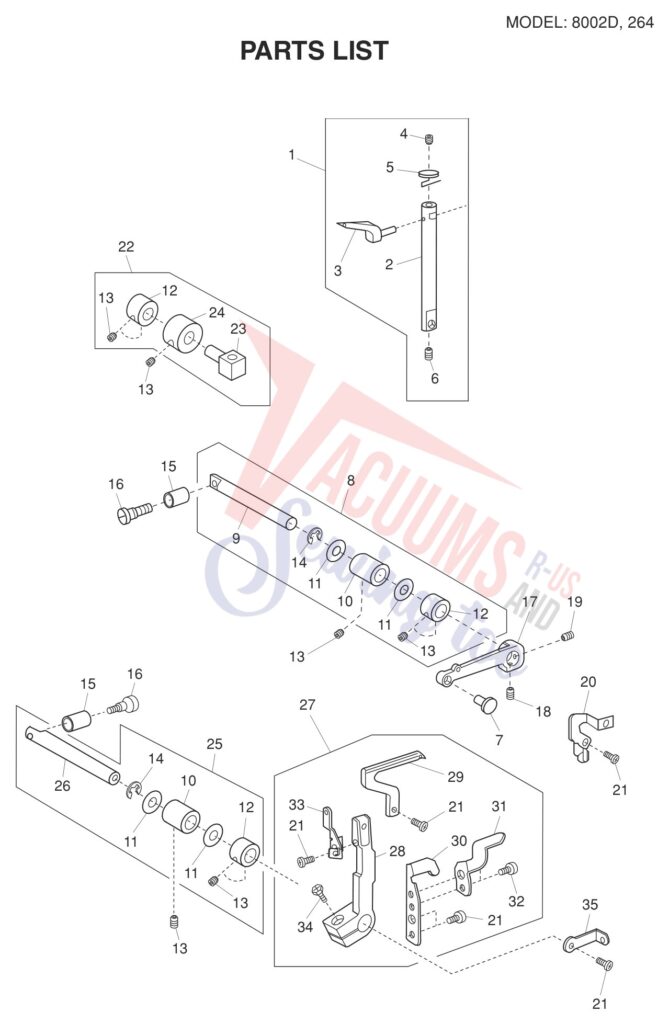Elna EL264 V2 exploded schematic diagram (page 7)