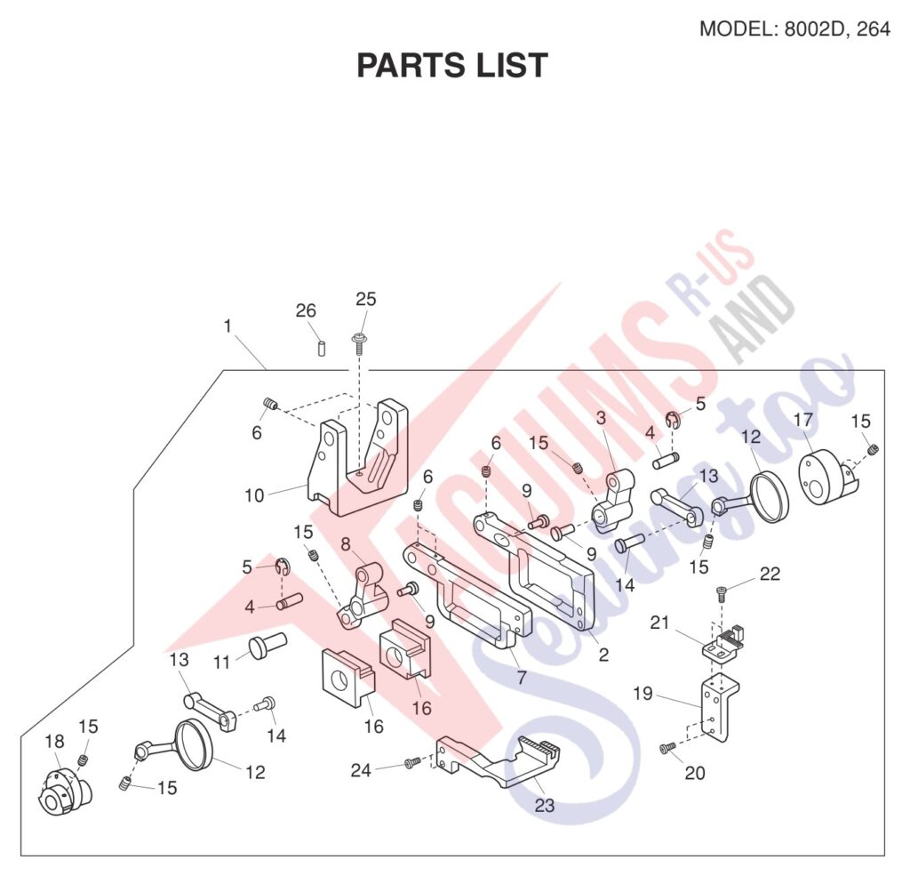 Elna EL264 V2 exploded schematic diagram (page 9)