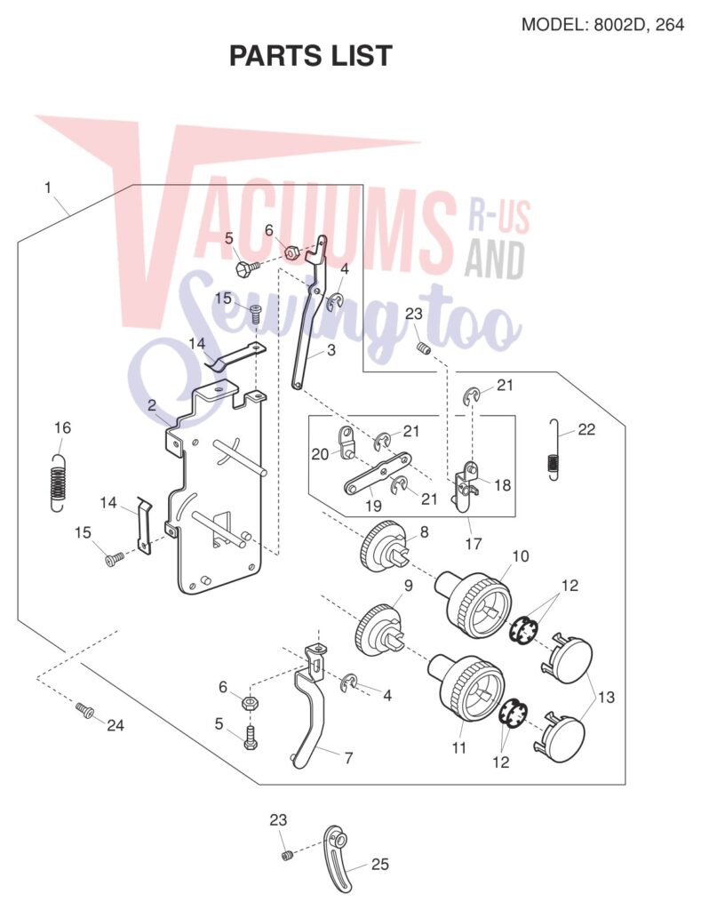 Elna EL264 V2 exploded schematic diagram (page 10)