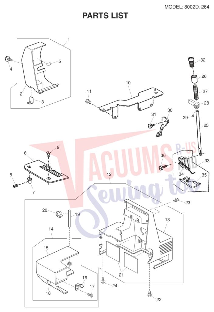 Elna EL264 V3 exploded schematic diagram (page 4)