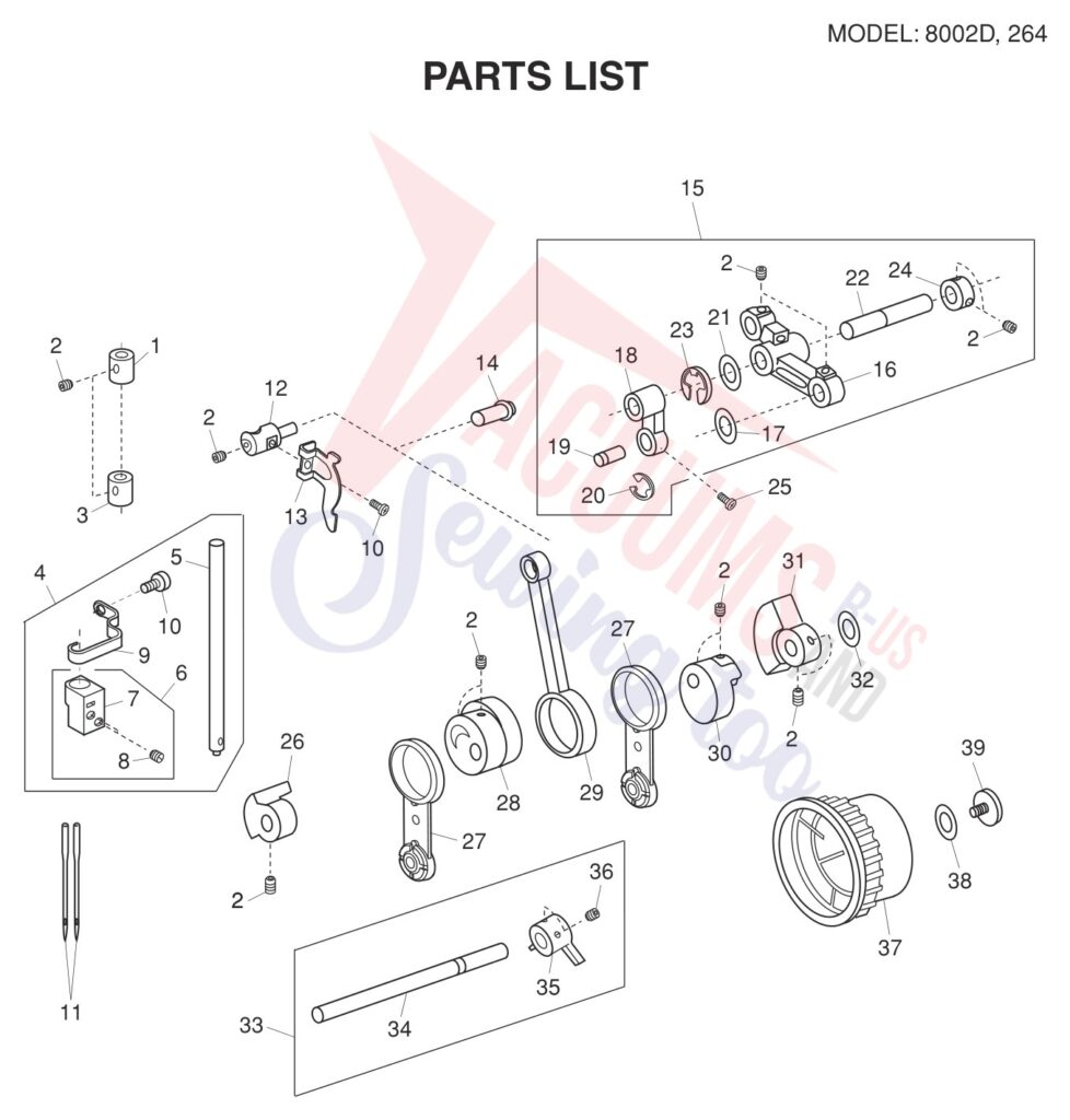 Elna EL264 V3 exploded schematic diagram (page 6)