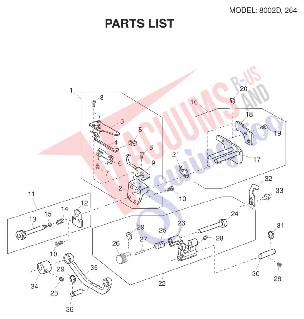 Elna EL264 V3 exploded schematic diagram (page 8)