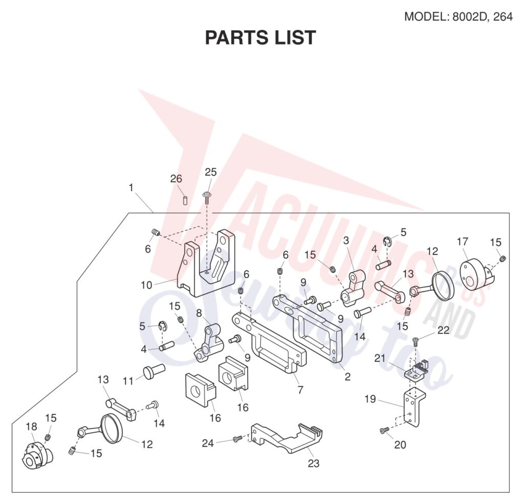 Elna EL264 V3 exploded schematic diagram (page 9)