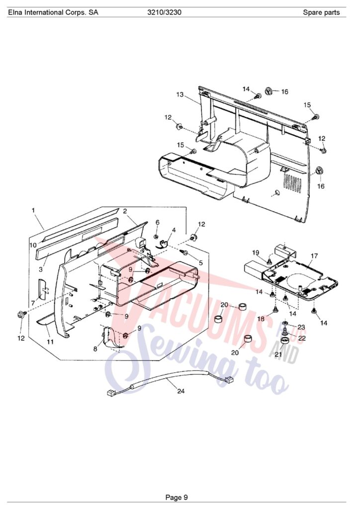Elna EL3210 exploded schematic diagram (page 11)