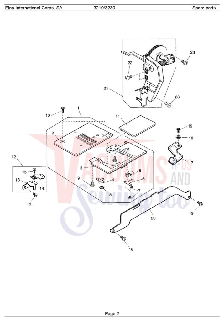 Elna EL3230 exploded schematic diagram (page 4)