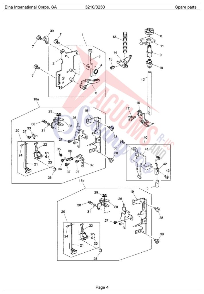 Elna EL3230 exploded schematic diagram (page 6)