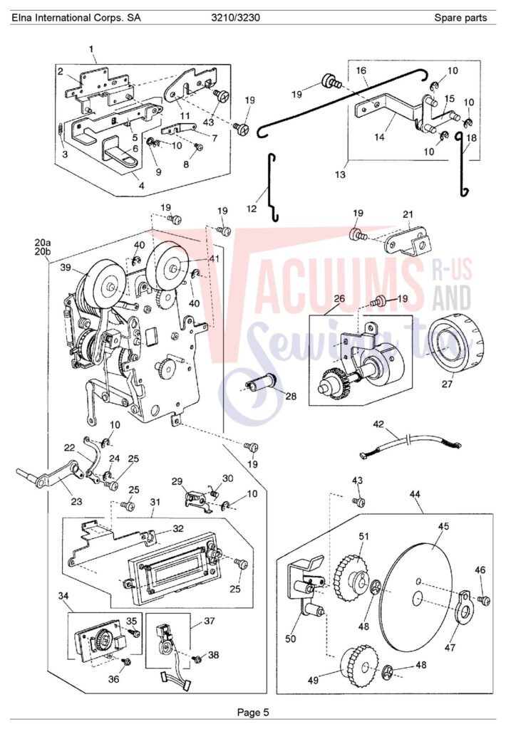 Elna EL3230 exploded schematic diagram (page 7)