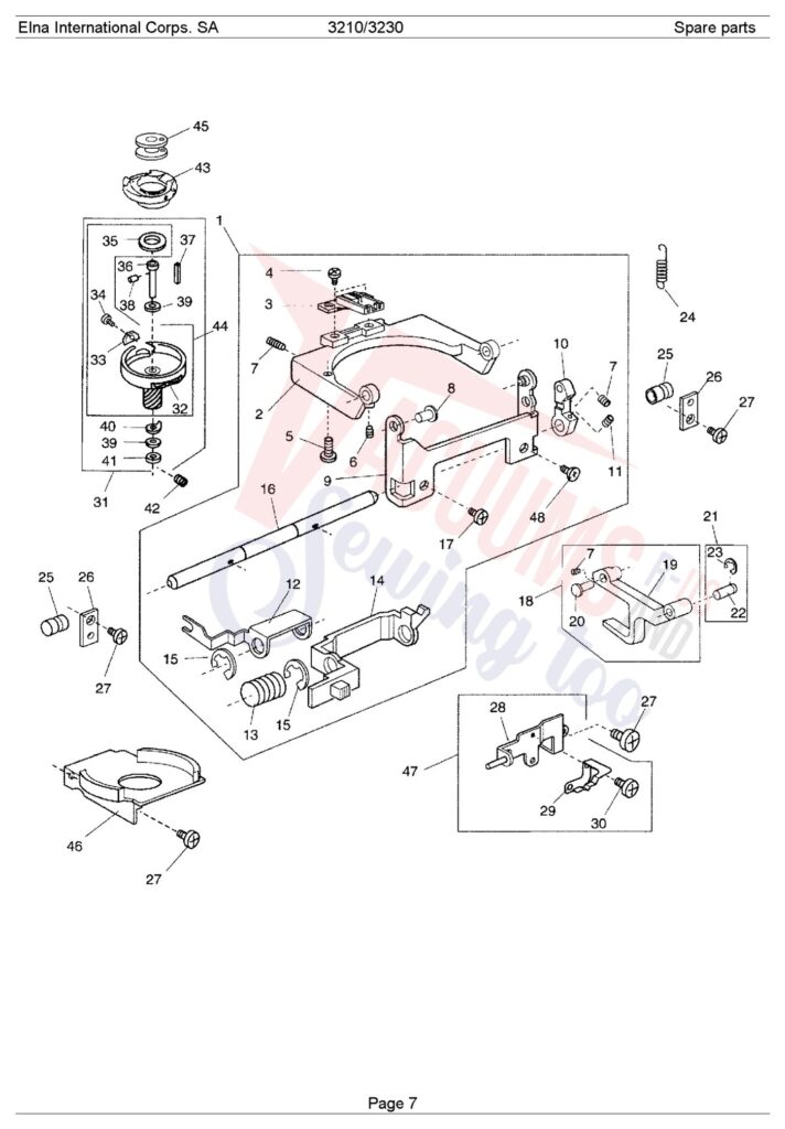 Elna EL3230 exploded schematic diagram (page 9)