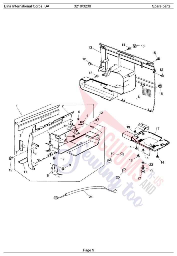 Elna EL3230 exploded schematic diagram (page 11)