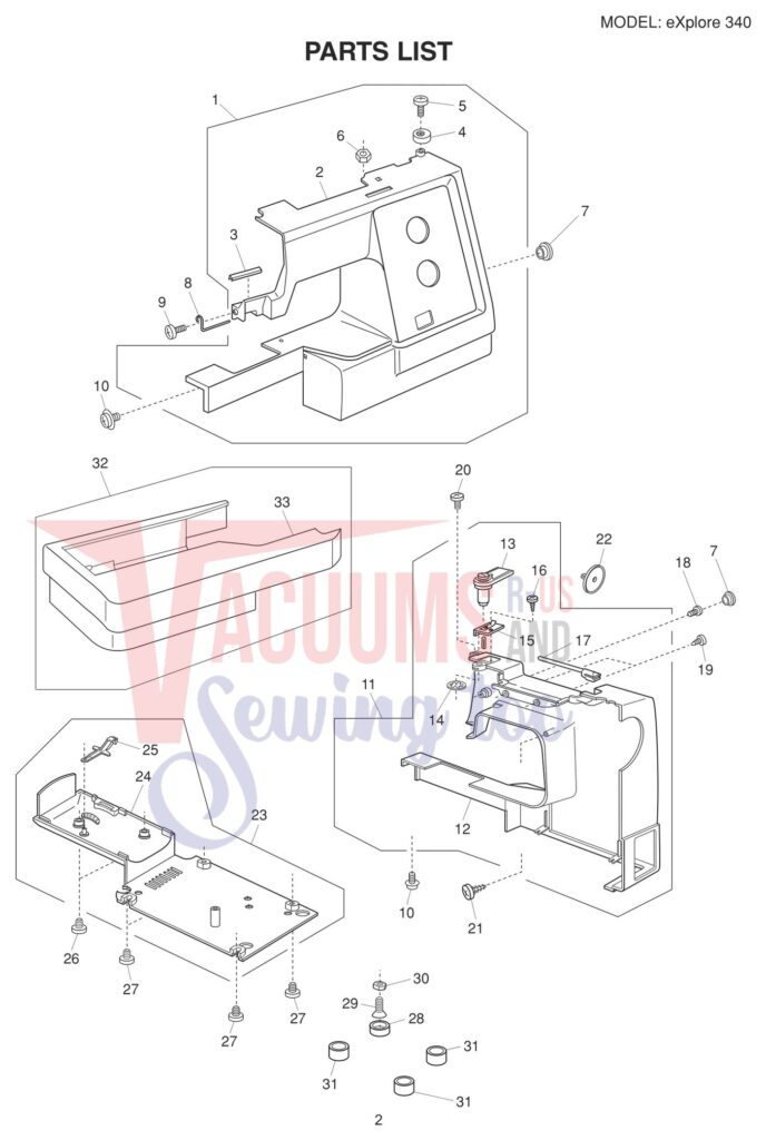 Elna EL340 V2 exploded schematic diagram (page 4)