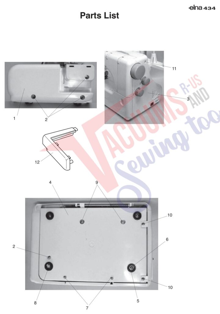 Elna EL434 exploded schematic diagram (page 2)