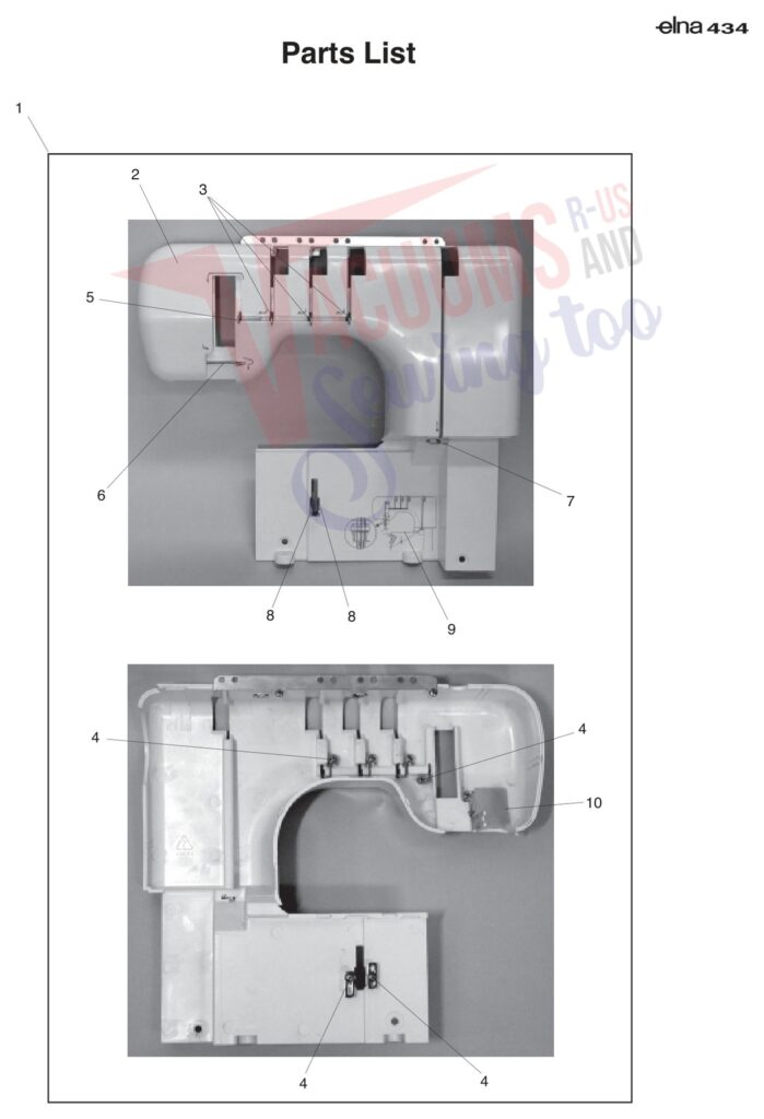 Elna EL434 exploded schematic diagram (page 3)