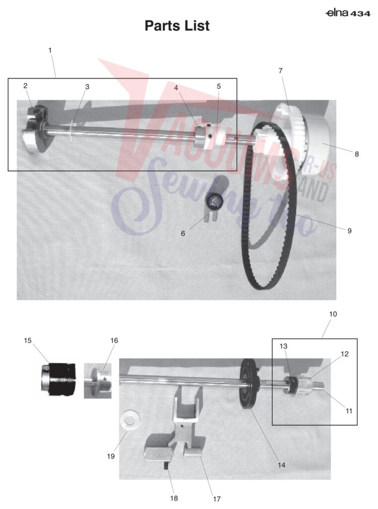 Elna EL434 exploded schematic diagram (page 7)