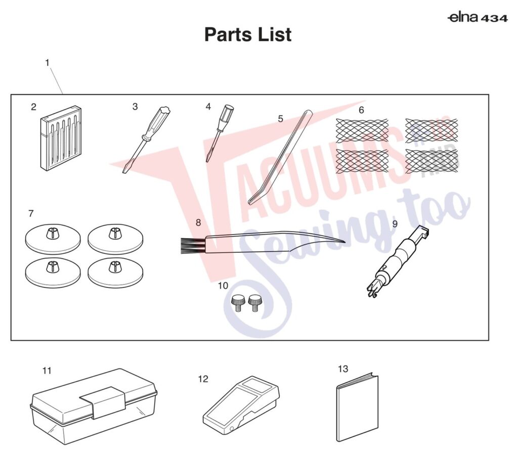 Elna EL434 exploded schematic diagram (page 9)
