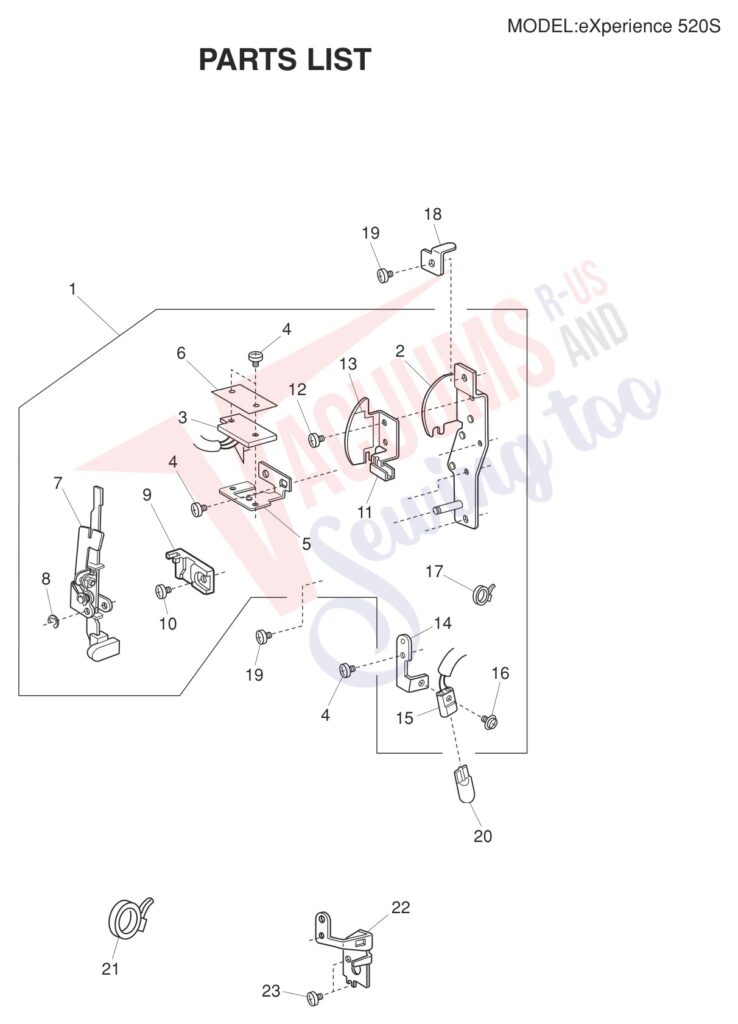 Elna EL520S exploded schematic diagram (page 3)