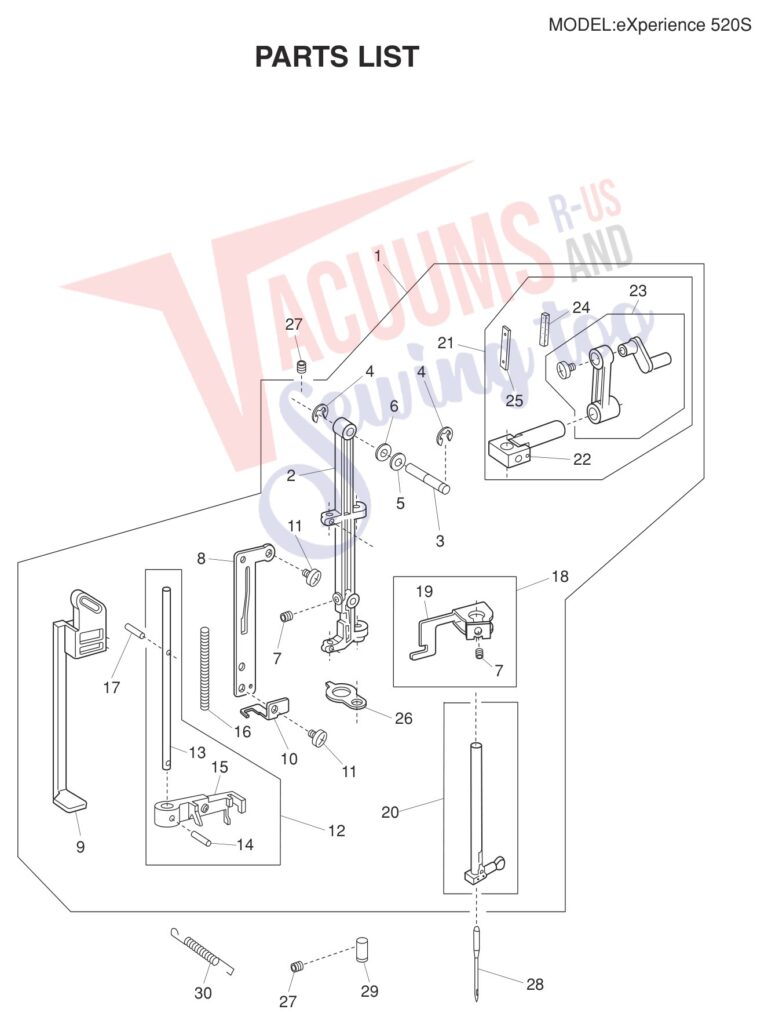 Elna EL520S exploded schematic diagram (page 4)