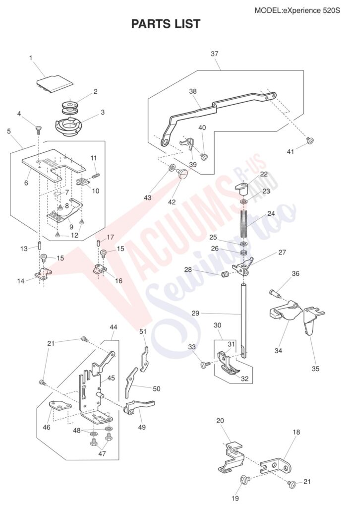 Elna EL520S exploded schematic diagram (page 5)