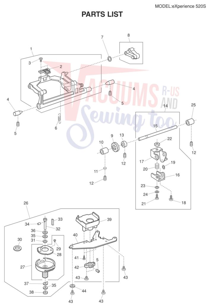 Elna EL520S exploded schematic diagram (page 9)