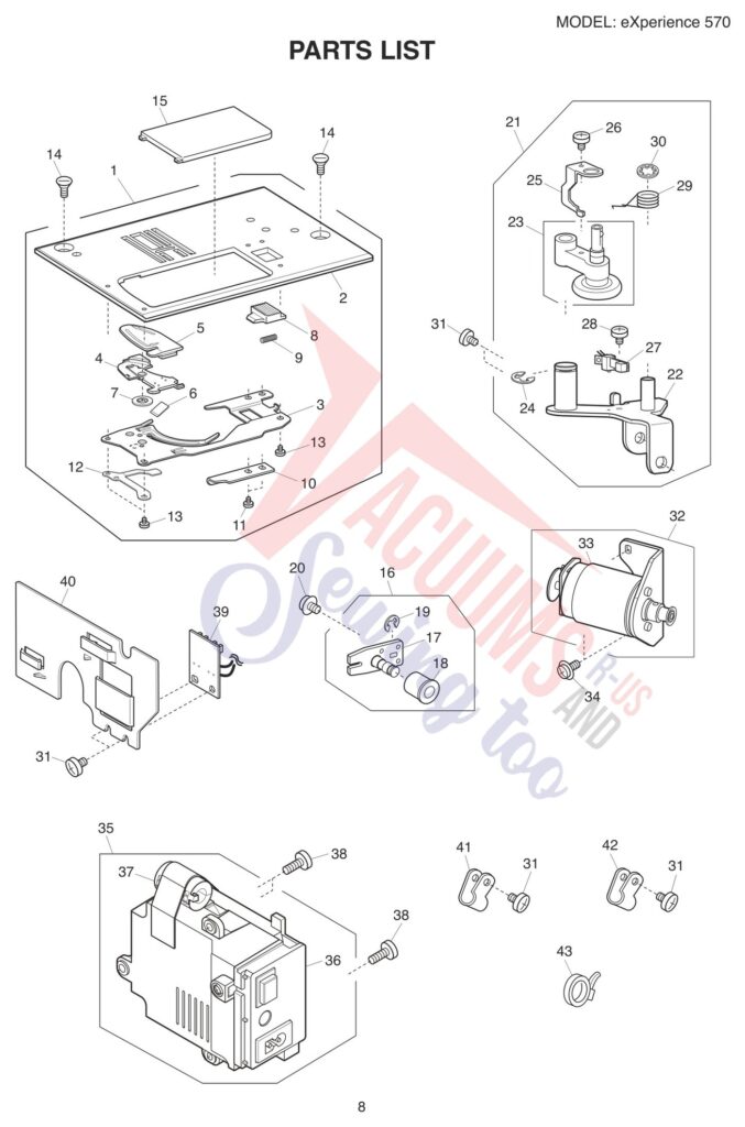 Elna EL570A exploded schematic diagram (page 4)