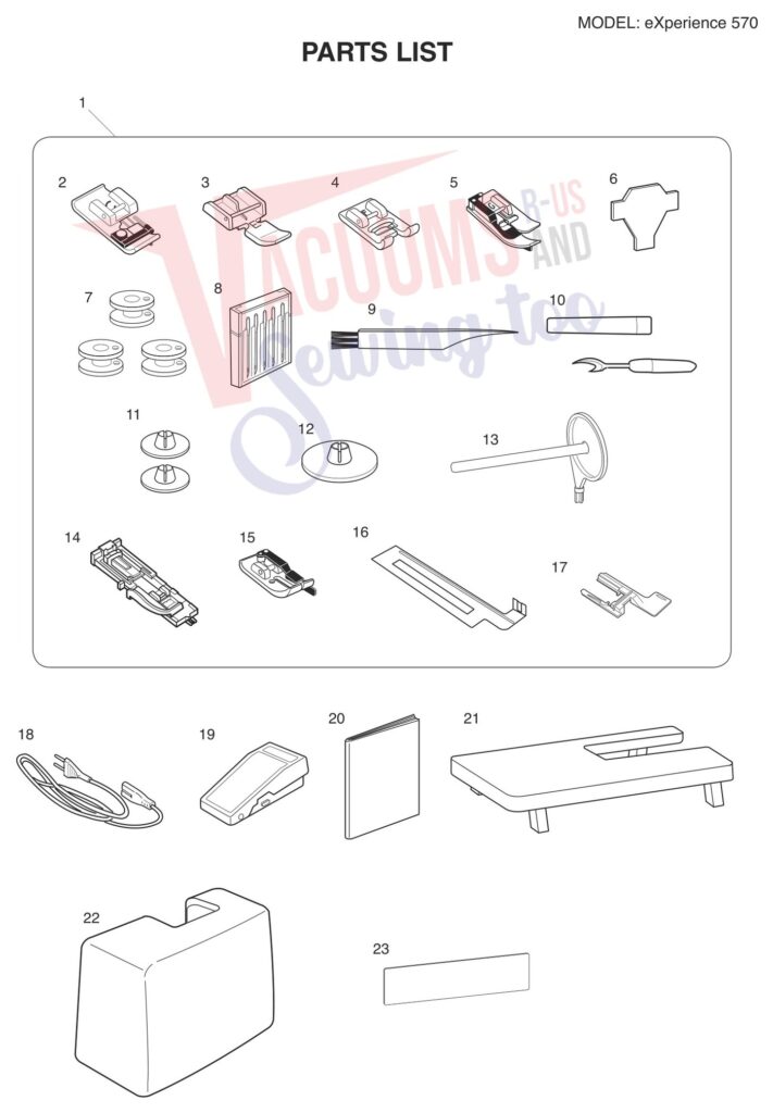 Elna EL570A exploded schematic diagram (page 7)