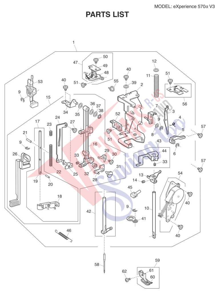 Elna EL570A V3 exploded schematic diagram (page 2)