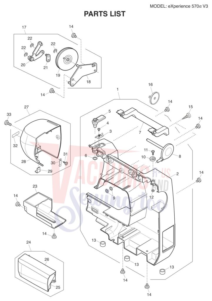 Elna EL570A V3 exploded schematic diagram (page 5)