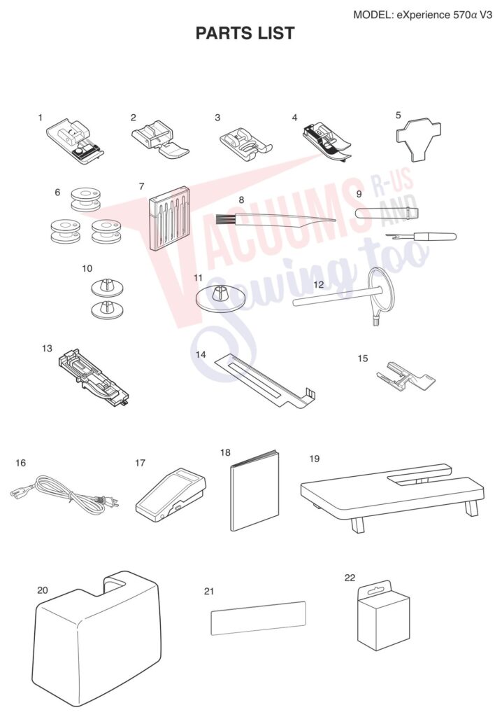 Elna EL570A V3 exploded schematic diagram (page 7)