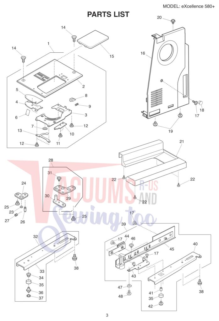 Elna EL580PLUS V2 exploded schematic diagram (page 4)