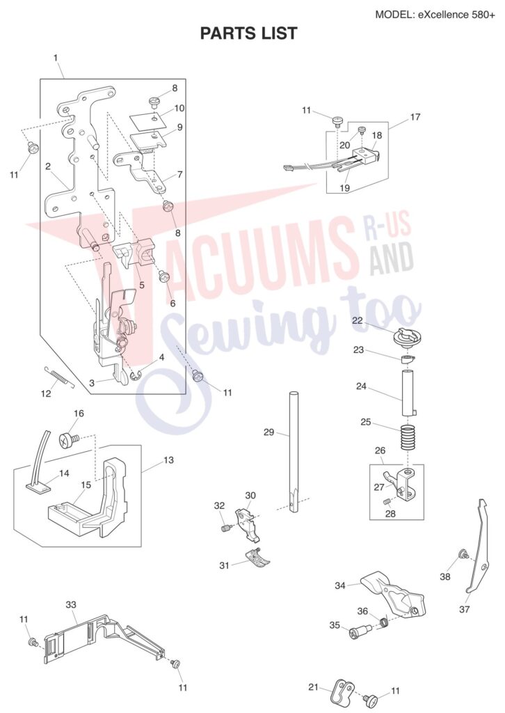 Elna EL580PLUS V2 exploded schematic diagram (page 5)