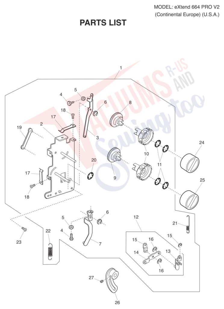 Elna EL664P V2 exploded schematic diagram (page 2)