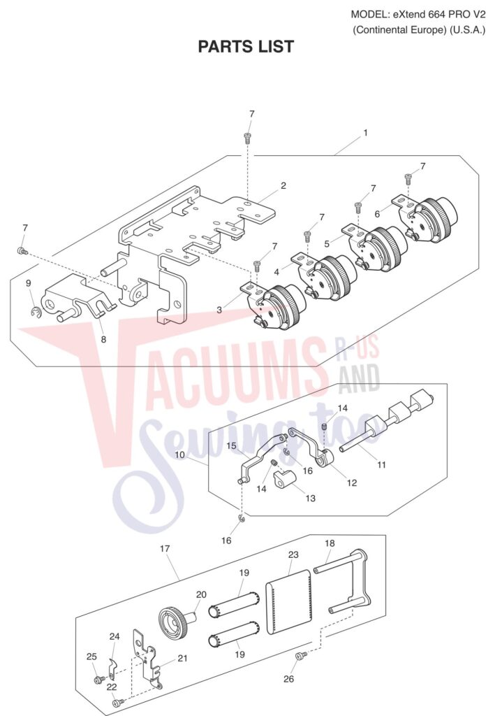 Elna EL664P V2 exploded schematic diagram (page 4)