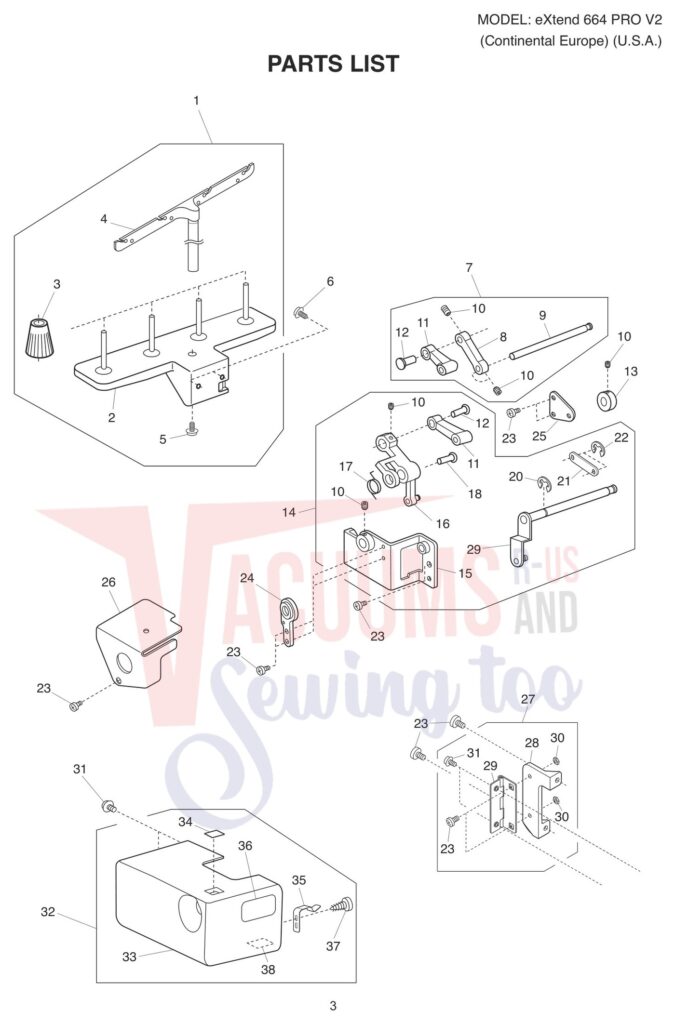 Elna EL664P V2 exploded schematic diagram (page 5)