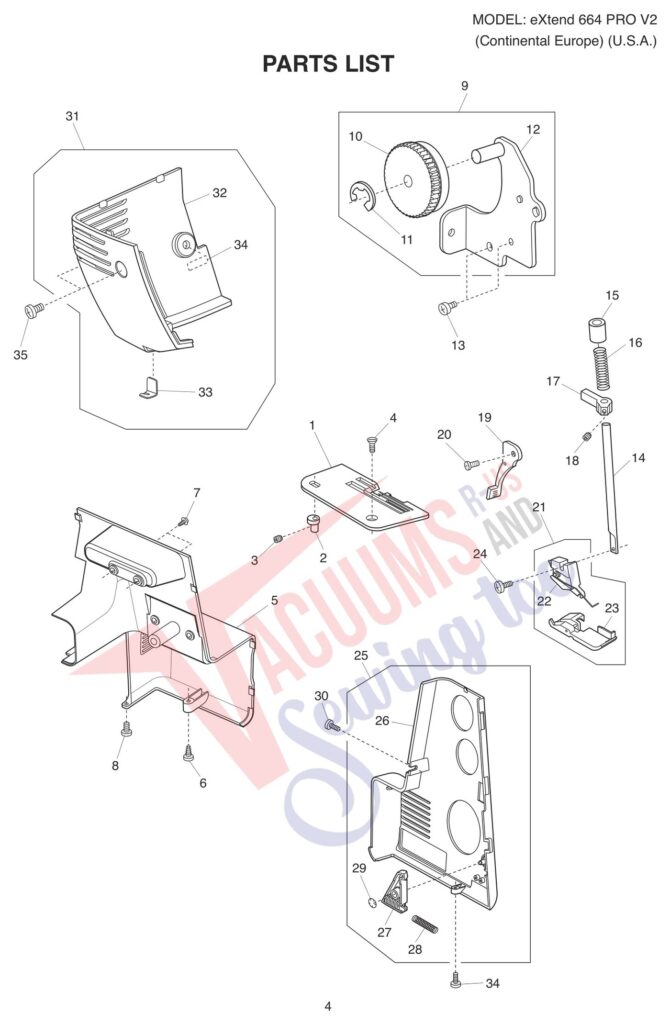 Elna EL664P V2 exploded schematic diagram (page 6)