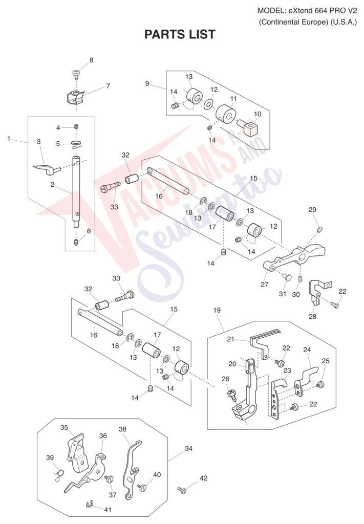 Elna EL664P V2 exploded schematic diagram (page 9)