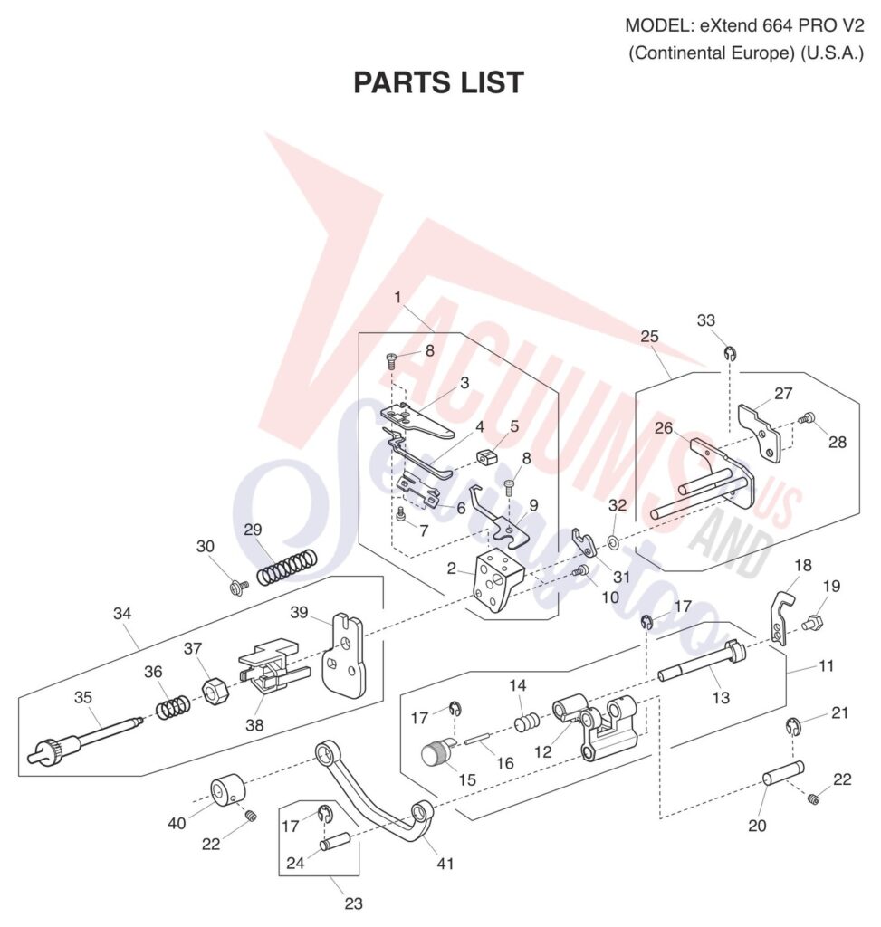 Elna EL664P V2 exploded schematic diagram (page 10)