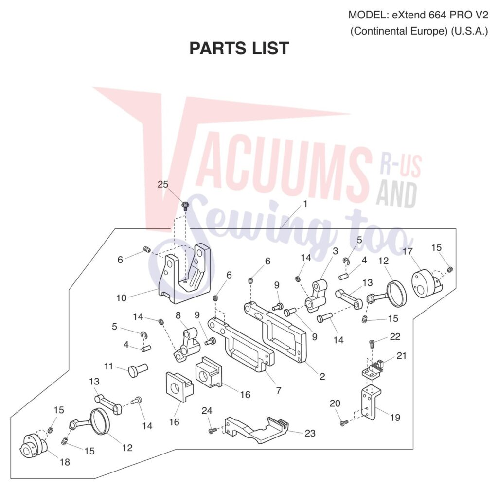 Elna EL664P V2 exploded schematic diagram (page 11)