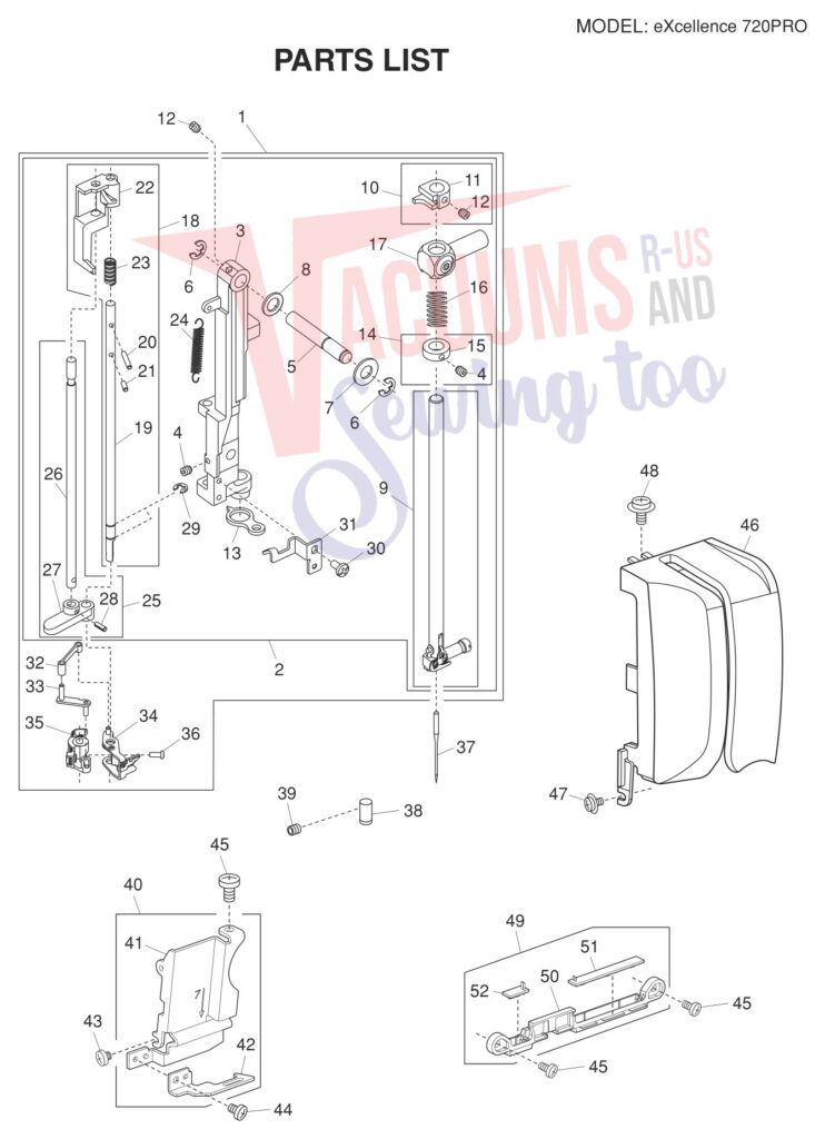 Elna EL720PRO exploded schematic diagram (page 13)