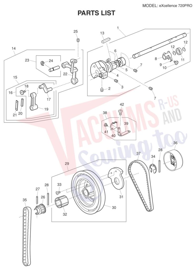 Elna EL720PRO exploded schematic diagram (page 15)