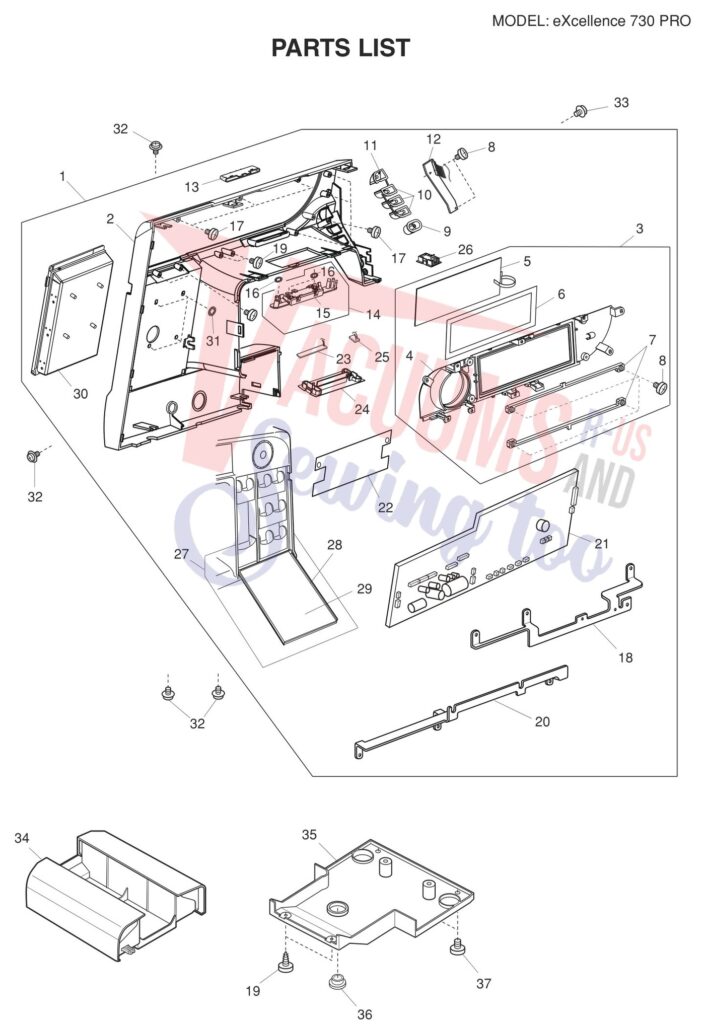 Elna EL730PRO exploded schematic diagram (page 1)