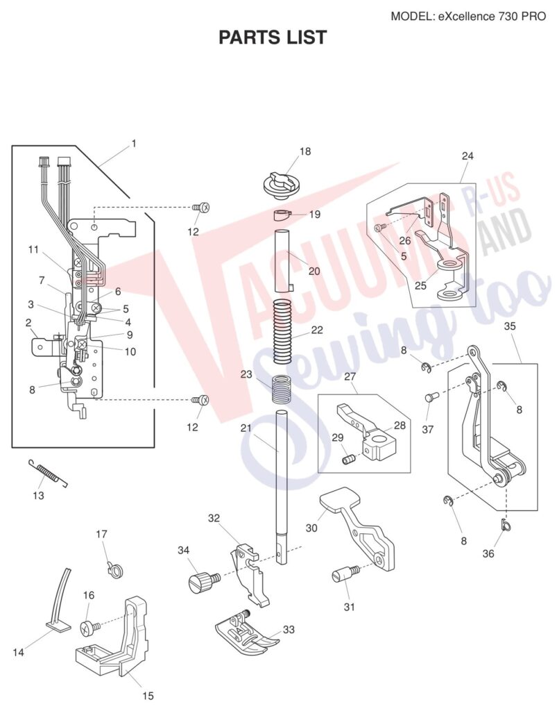 Elna EL730PRO exploded schematic diagram (page 6)