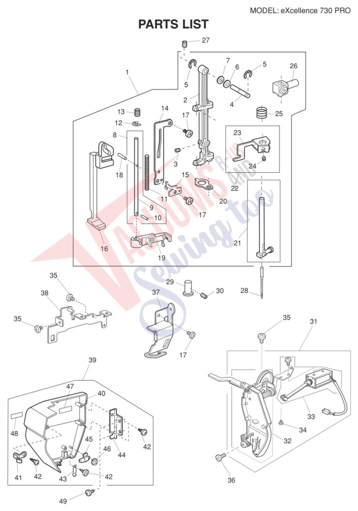 Elna EL730PRO exploded schematic diagram (page 8)