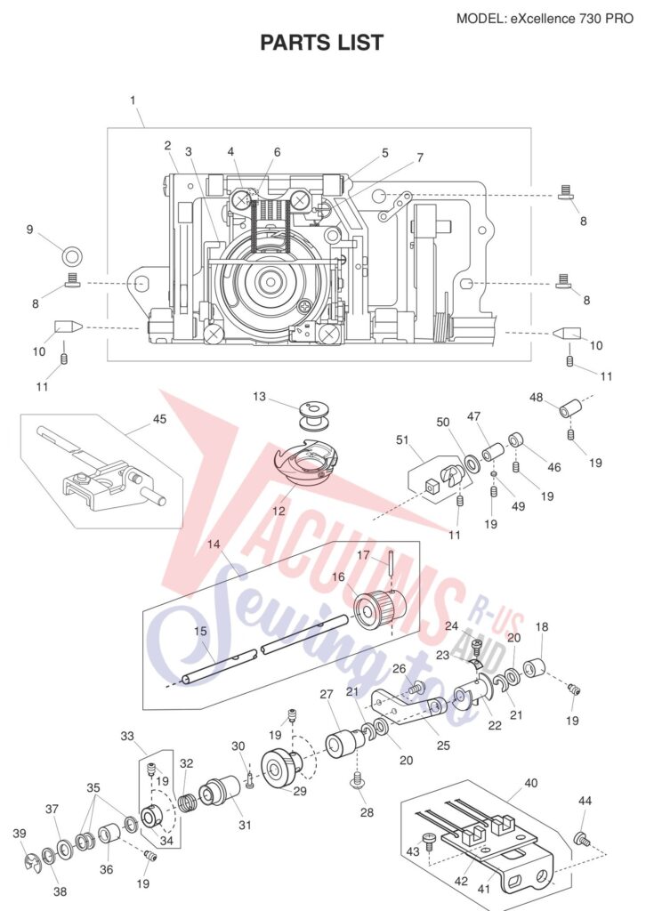 Elna EL730PRO exploded schematic diagram (page 11)