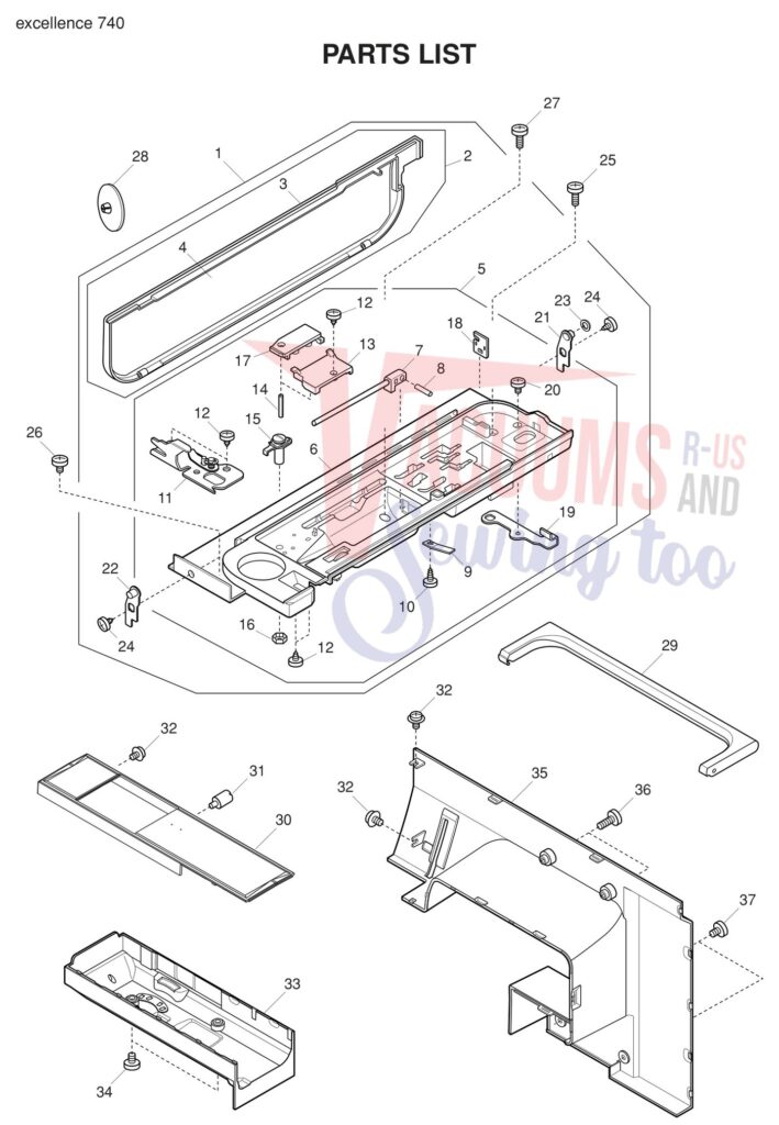 Elna EL740 V2 exploded schematic diagram (page 4)