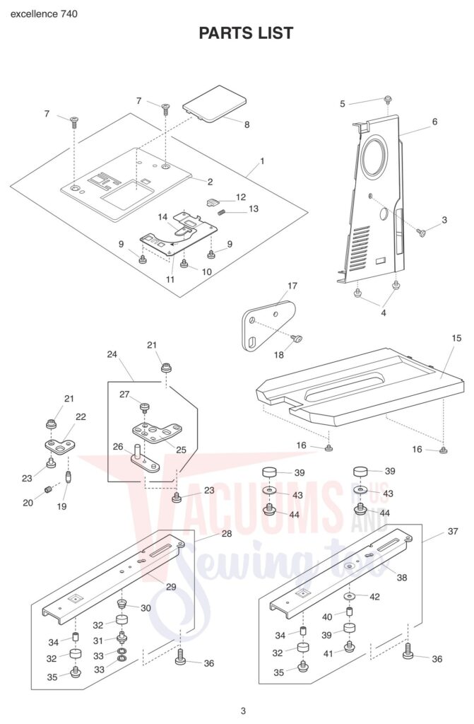 Elna EL740 V2 exploded schematic diagram (page 5)