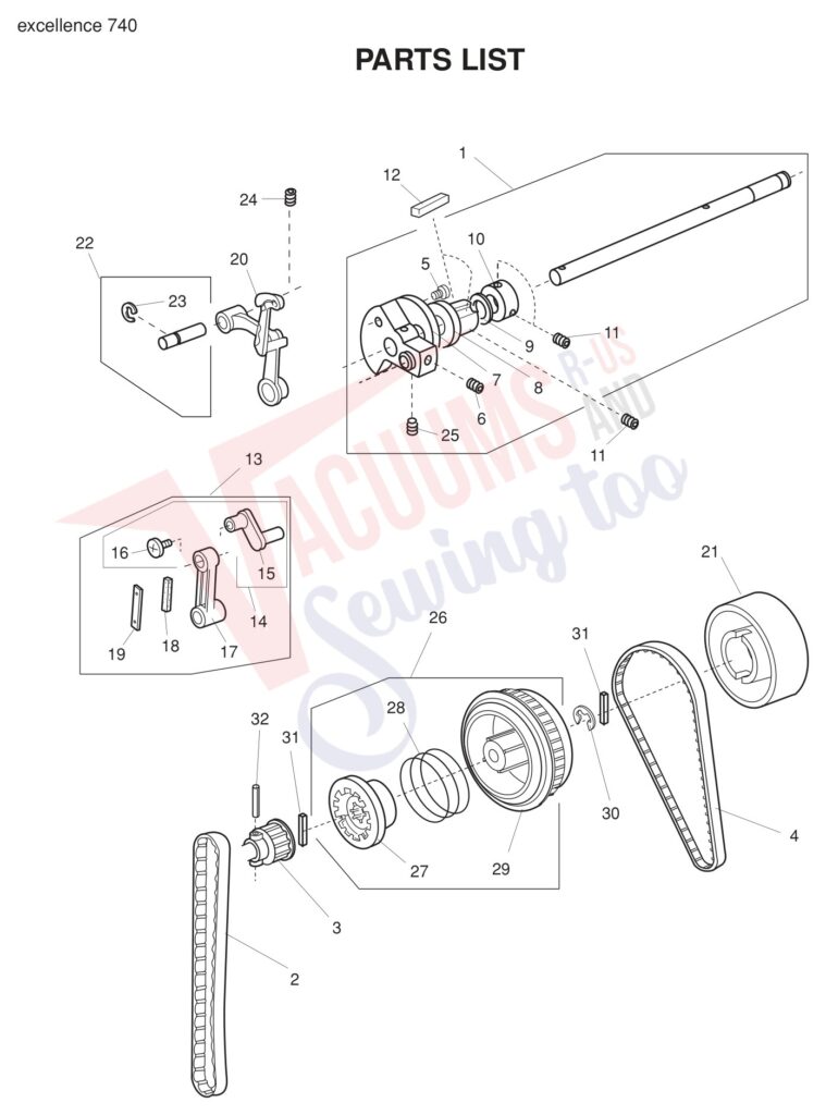 Elna EL740 V2 exploded schematic diagram (page 10)