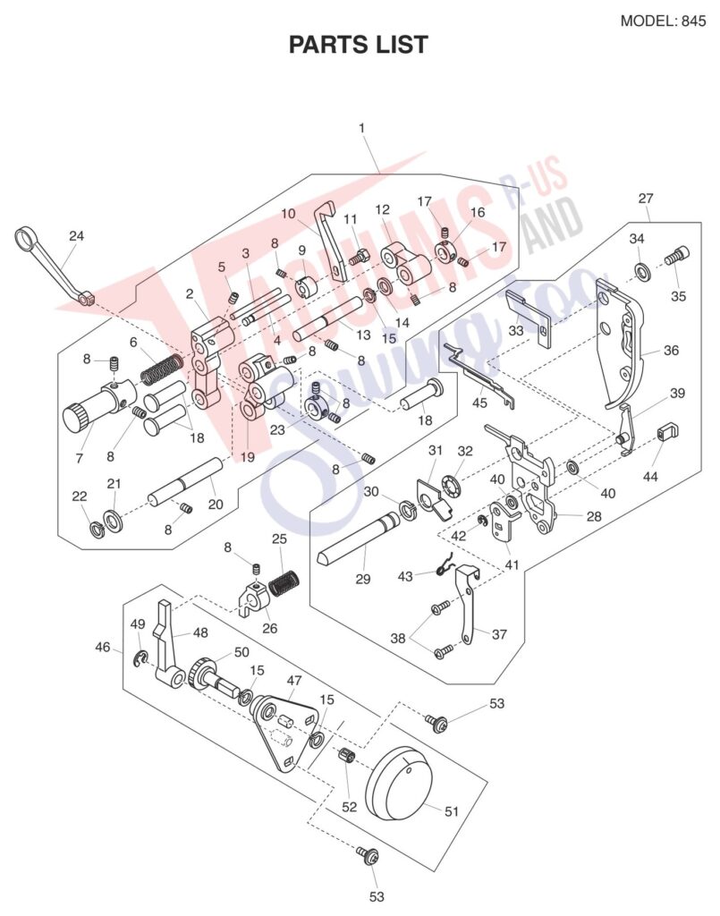 Elna EL745 V2 exploded schematic diagram (page 4)