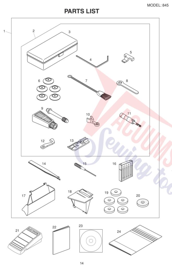 Elna EL745 V2 exploded schematic diagram (page 6)
