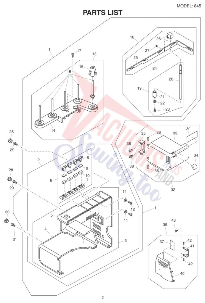Elna EL745 V2 exploded schematic diagram (page 7)