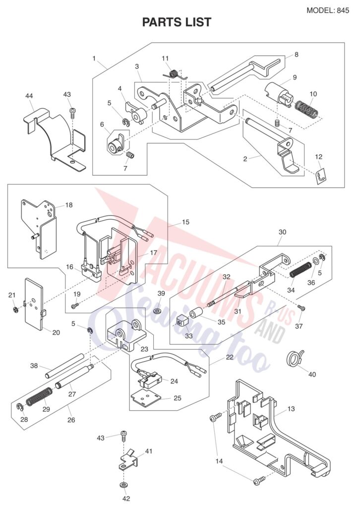 Elna EL745 V2 exploded schematic diagram (page 11)