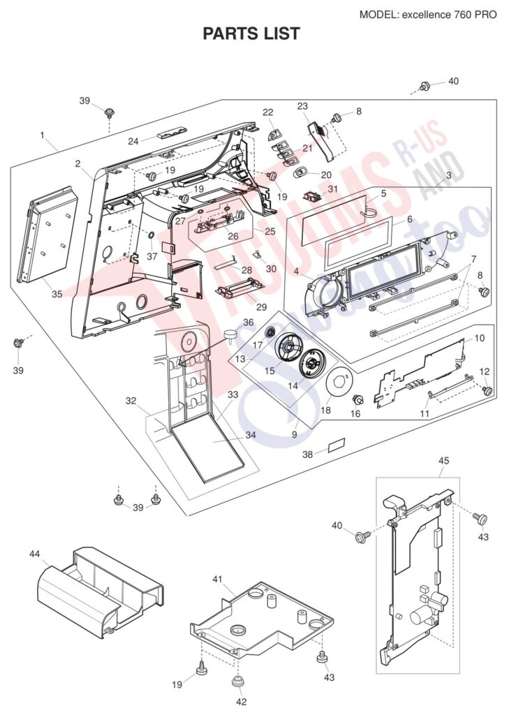 Elna EL760PRO exploded schematic diagram (page 1)